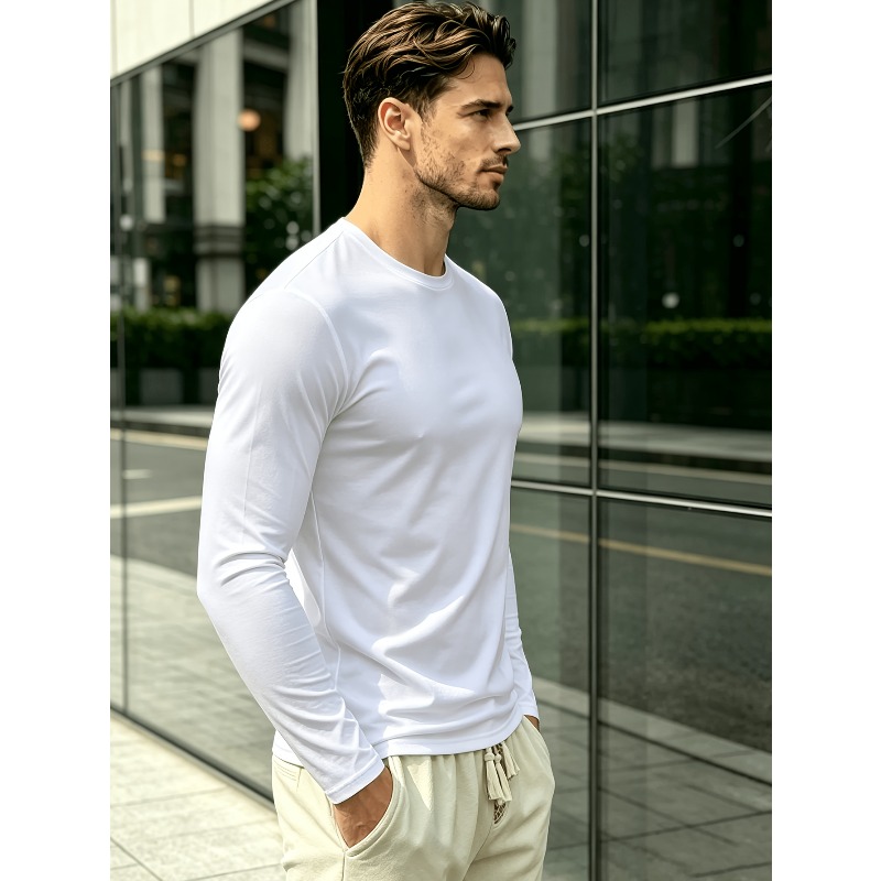 Solid Round Neck Long Sleeve T - Outdoor Sportswear review and price